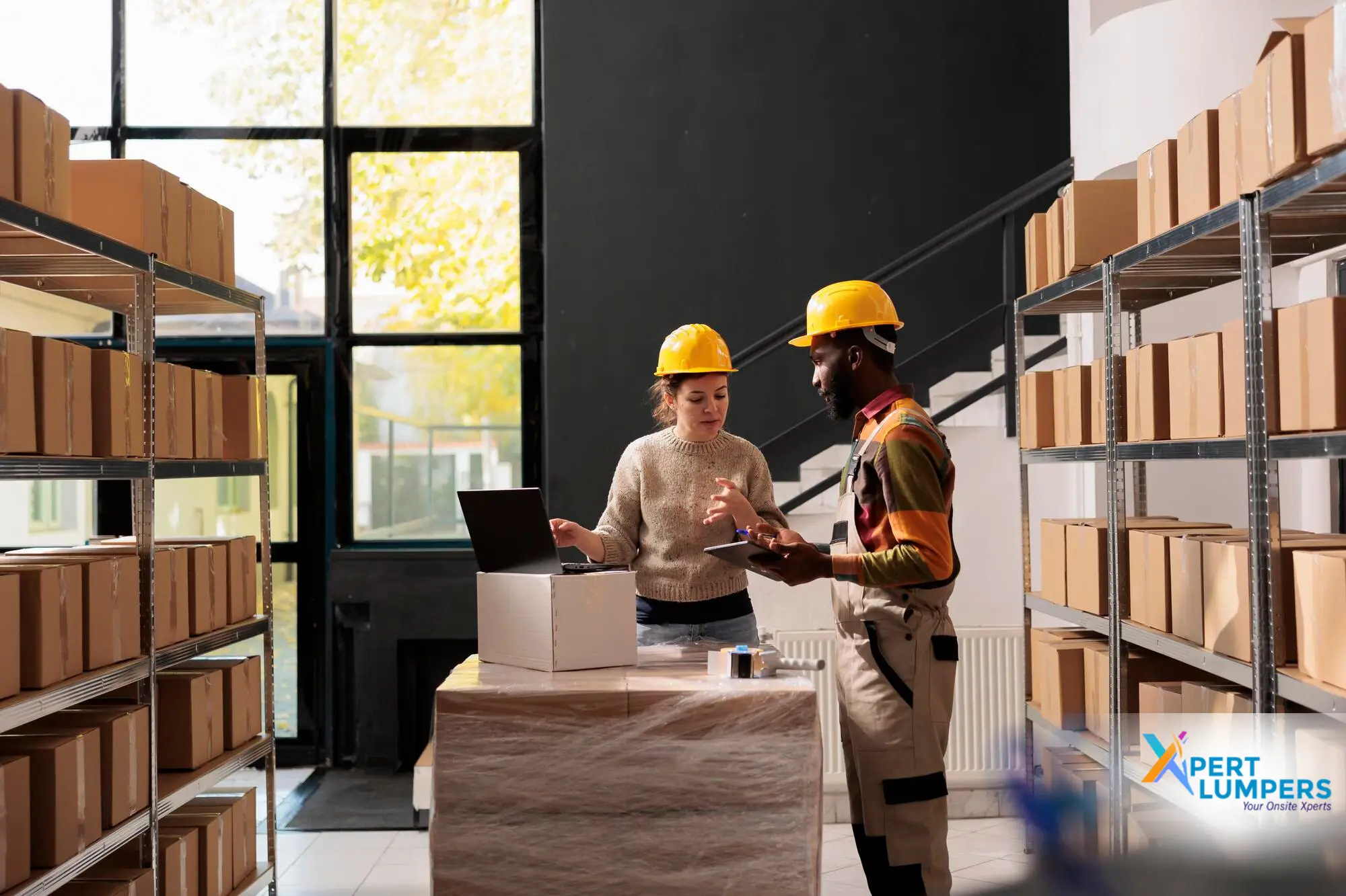 Lumper services team unloading freight at a warehouse dock in Canada